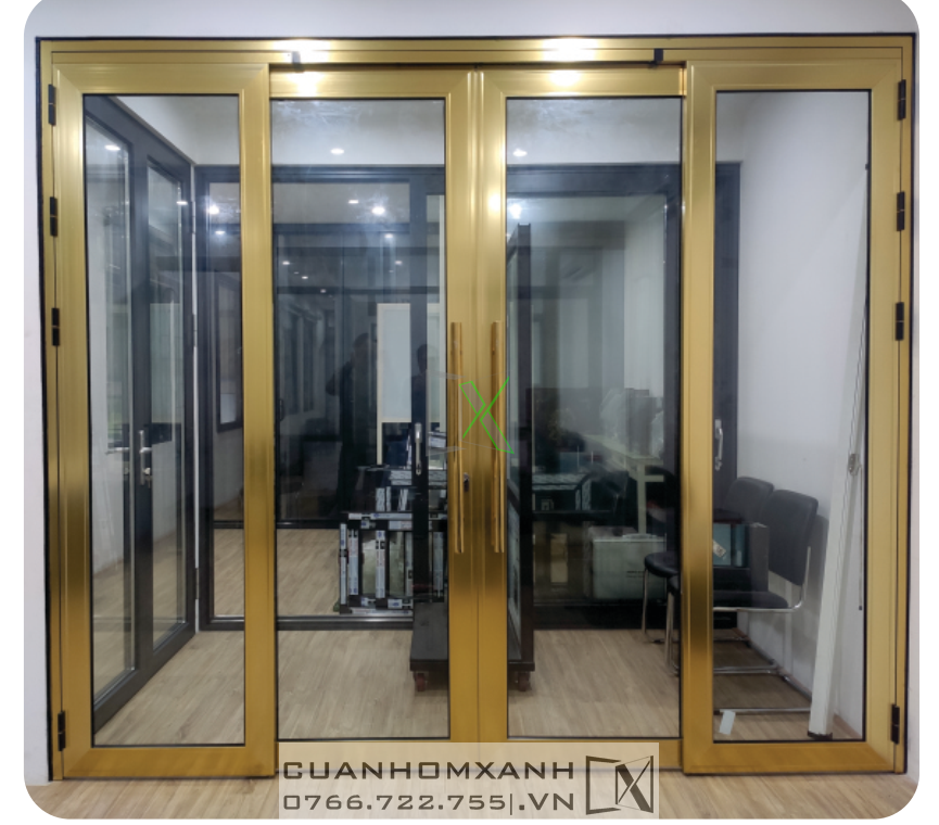 Cửa Nhôm xi mạ Vàng Gold Titan