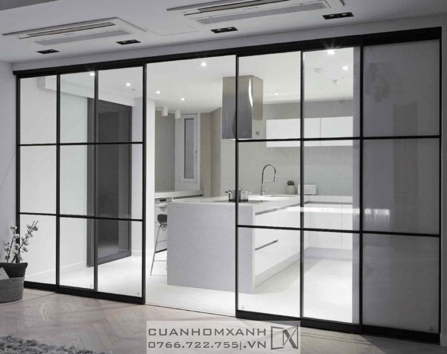 Cửa nhôm Slim lùa giảm chấn