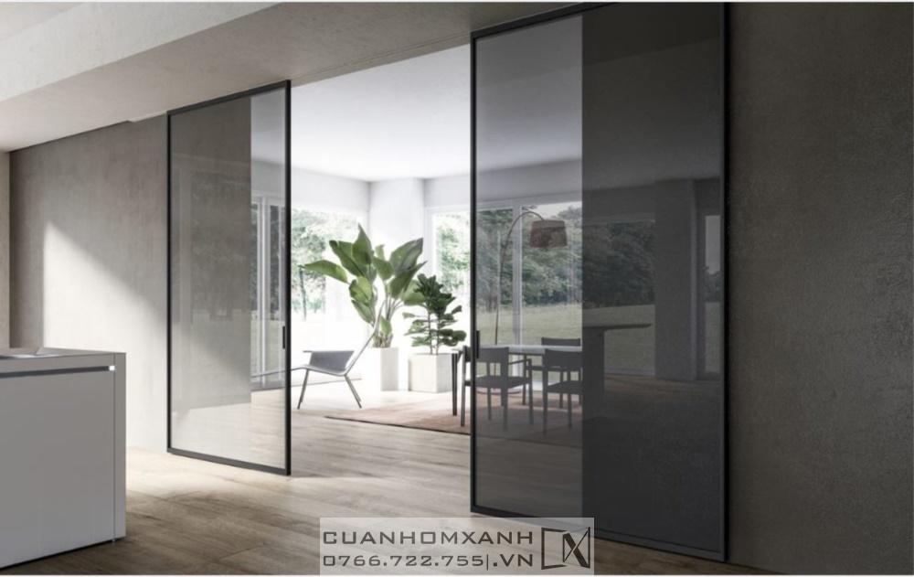 Cửa nhôm Slim lùa giảm chấn