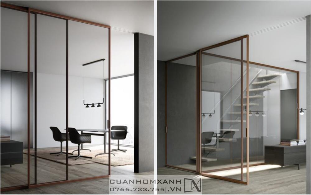 Cửa nhôm Slim lùa giảm chấn