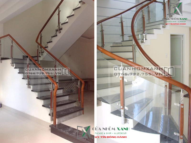 Cầu thang kính cường lực