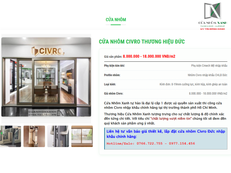 Báo Giá Cửa Nhôm Mới Nhất