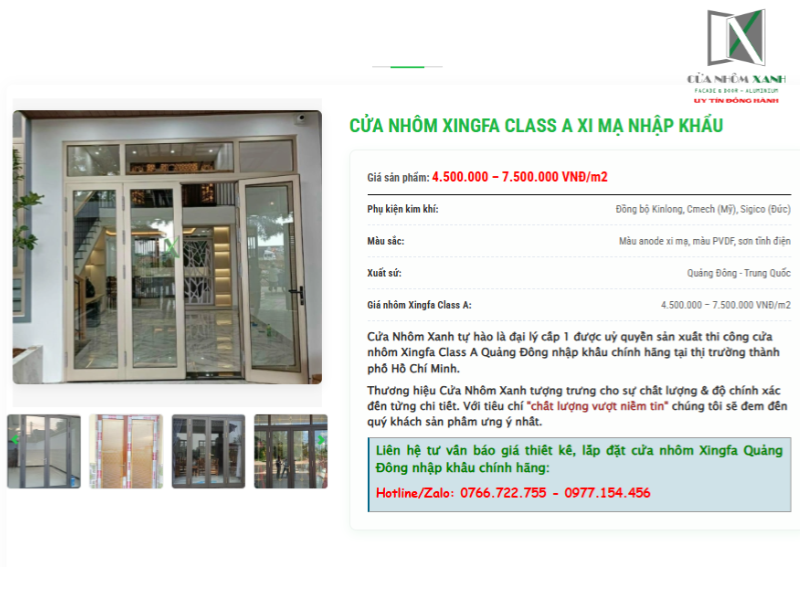 Báo Giá Cửa Nhôm Mới Nhất