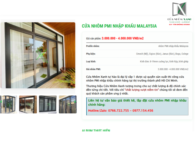 Báo Giá Cửa Nhôm Mới Nhất