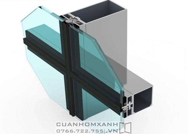 Mặt dựng nhôm kính hệ SEMI